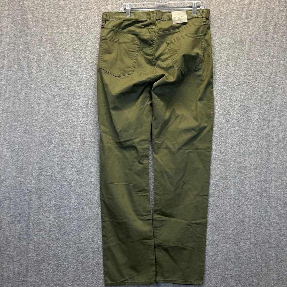 Banana Republic Mens Straight Leg Pants 34x34 Olive Green Cotton Stretch 793318